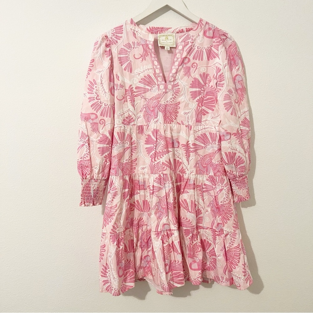 Sail To Sable X‎ CK Bradley Dress Tiered Long Sleeve Pink Size Medium